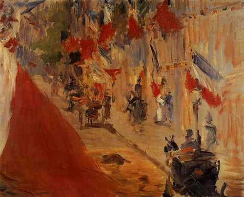 Rue Mosnier Decorated With Flags 1878 A4 Photo Print