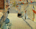 Rue Mosnier Decorated With Flags With A Man On Crutches 1878 A4 Photo Print