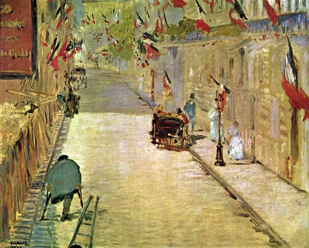 Rue Mosnier With Flags Manet A4 Photo Print