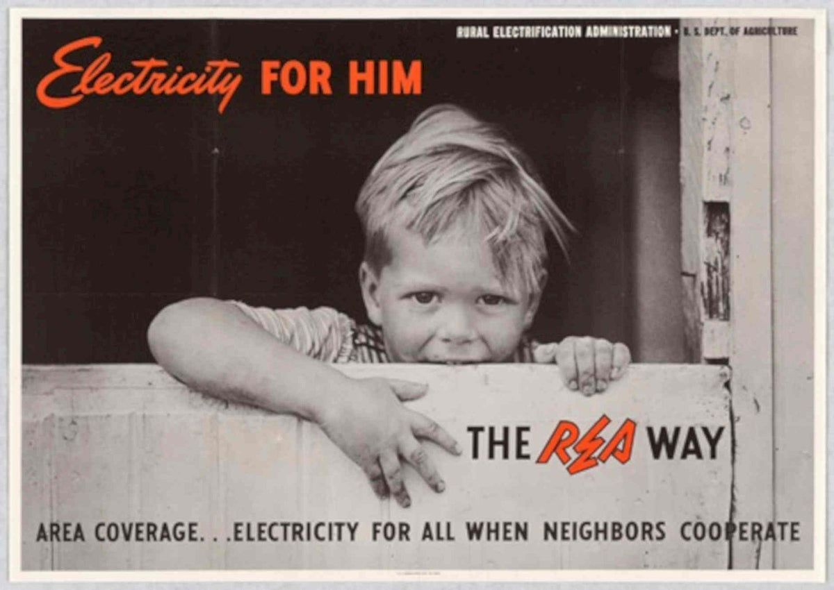 Rural Electricity Poster American World War II Advert Poster