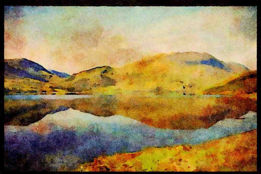 Rural England UK 374022 Crummock Water A4 Limited Edition Watercolour Print