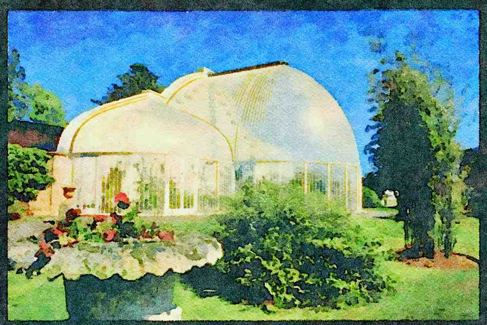 Rural England UK 374054 Conservatory At Bicton Gardens, Exmoor A4 Limited Edition Watercolour Print