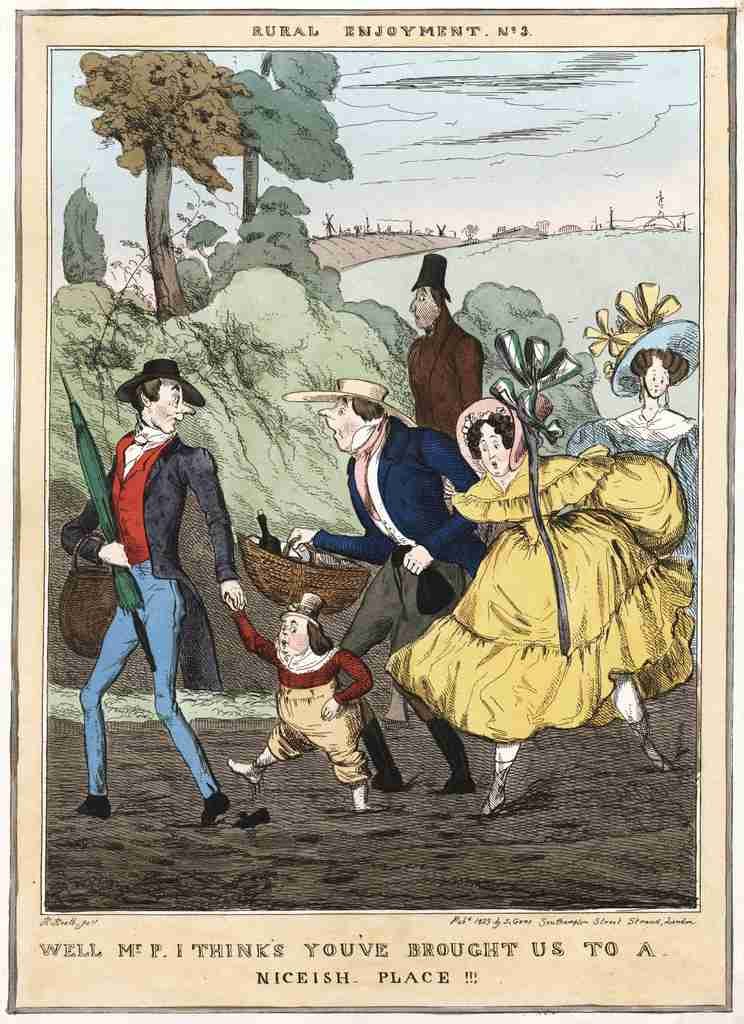 Rural Enjoyment 1829d Cartoon Joke 001 Vintage A4 Photo Print