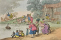 Rural Gathering Scene GB Cartoon Vintage Retro Advert Poster