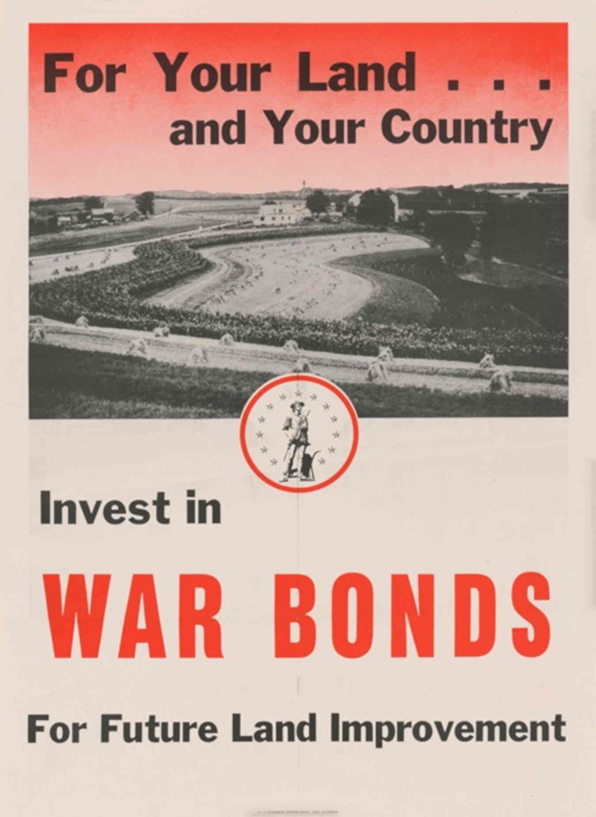 Rural Land War American World War II Advert Poster