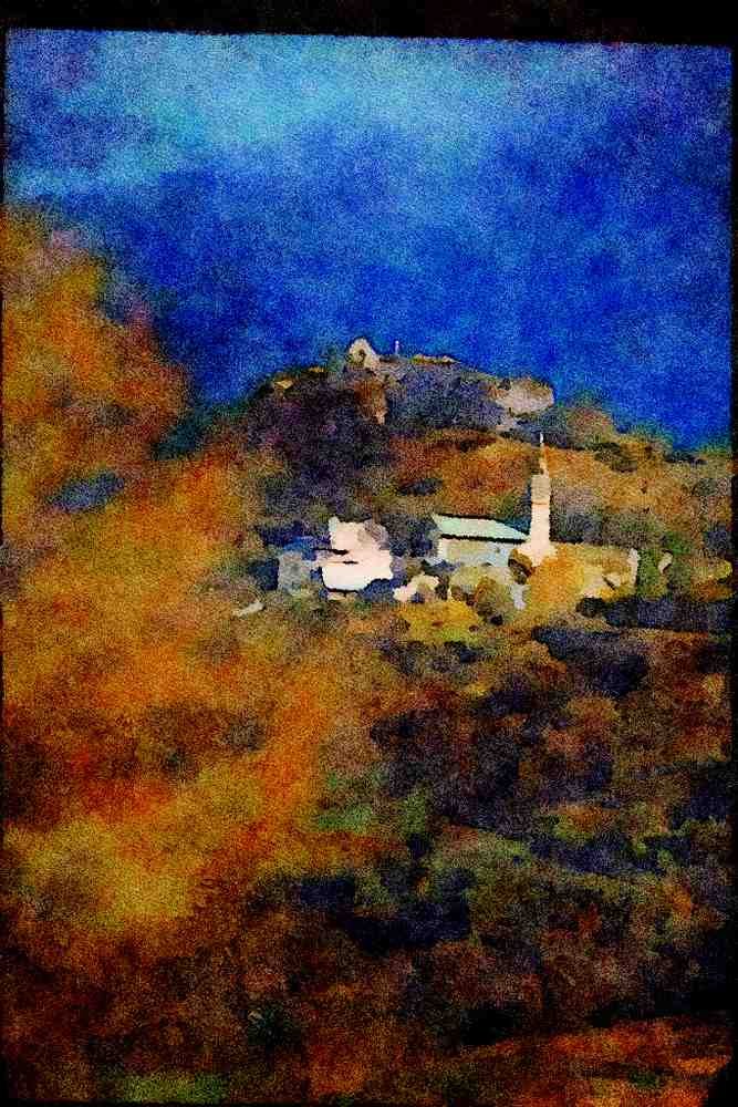 Rural Village France 174010 Mountain Village Near Gap A4 Limited Edition Watercolour Print