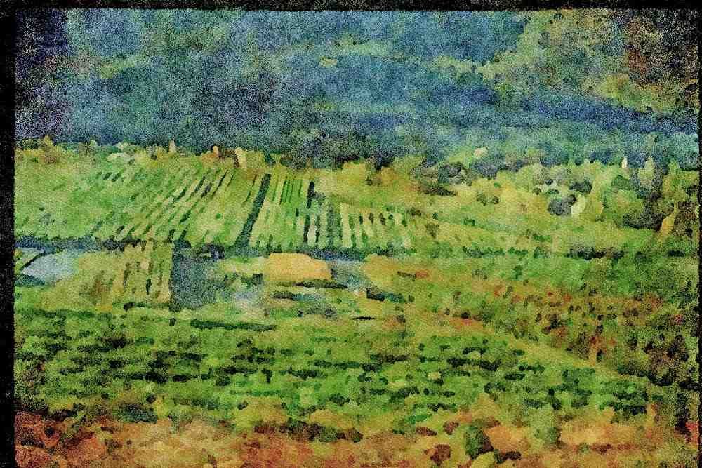 Rural Village France 174051 Field Of Fruit Trees Near Gap A4 Limited Edition Watercolour Print