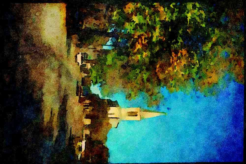Rural Village France 174081 Village Of Castelnau Near Albi A4 Limited Edition Watercolour Print