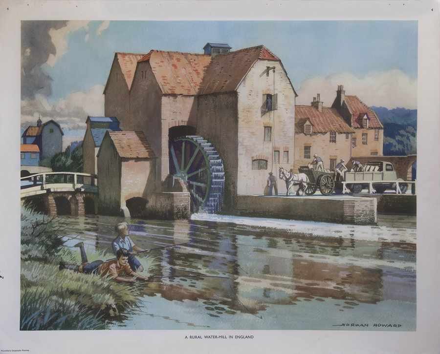 RuralWaterMill Vintage Advert A4 Photo Print