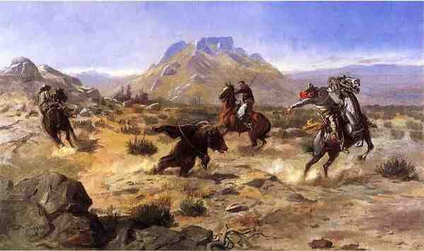 Russell Charles Marion Capturing The Grizzly A4 Photo Print