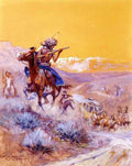 Russell Charles Marion Indian Attack A4 Photo Print