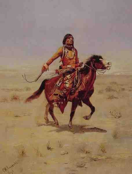 Russell Charles Marion Indian Rider A4 Photo Print