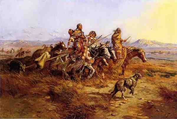 Russell Charles Marion Indian Women Moving A4 Photo Print