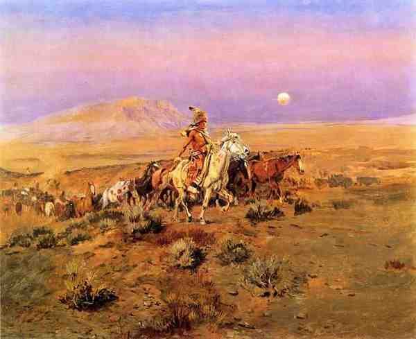 Russell Charles Marion The Horse Thieves A4 Photo Print