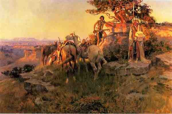 Russell Charles Marion Watching For Wagons A4 Photo Print