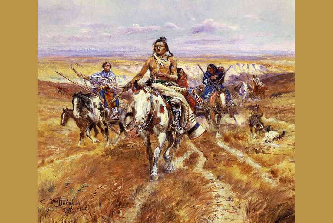 Russell Charles Marion When the Plains Were His landscape A4 Photo Print