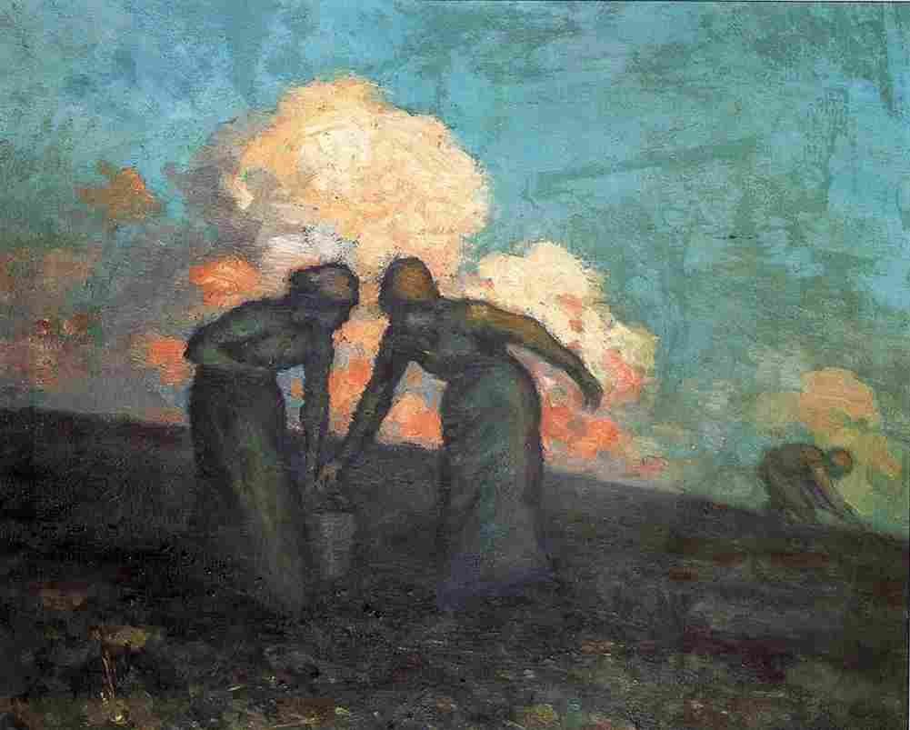 Russell The Potato Gatherers Art A4 Photo Print