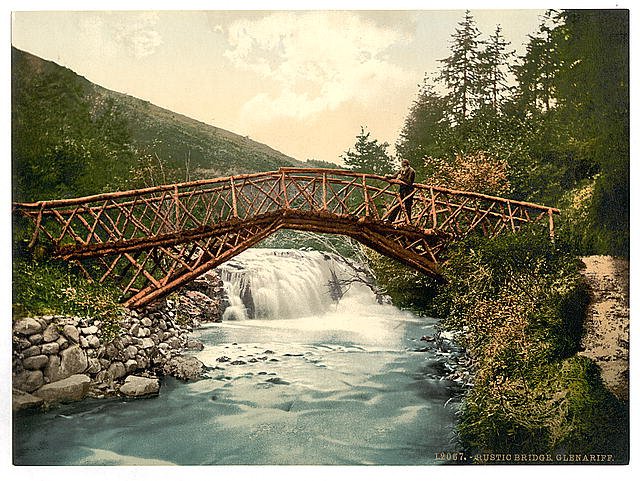 Rustic Bridge in Glenariff County Antrim Vintage A4 Photo Print