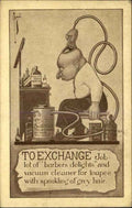 Ryan Barber Bald Man Toupee Vacuum On Head 1900s barber advert A4 Photo Print