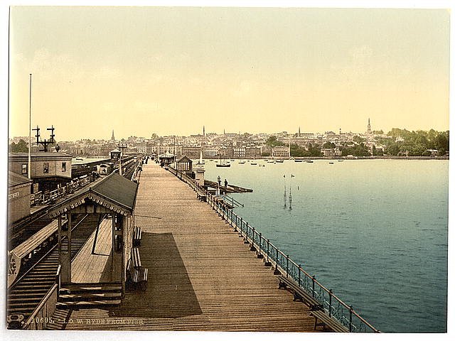 Ryde from pier Isle of Wight Vintage A4 Photo Print