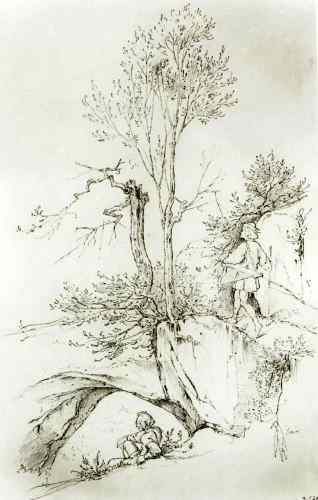 SCHWIND Moritz von Landscape With Wanderer  A4 Photo Print