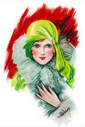 SEAD1007, Face of a Flapper Advert A4 Photo Print