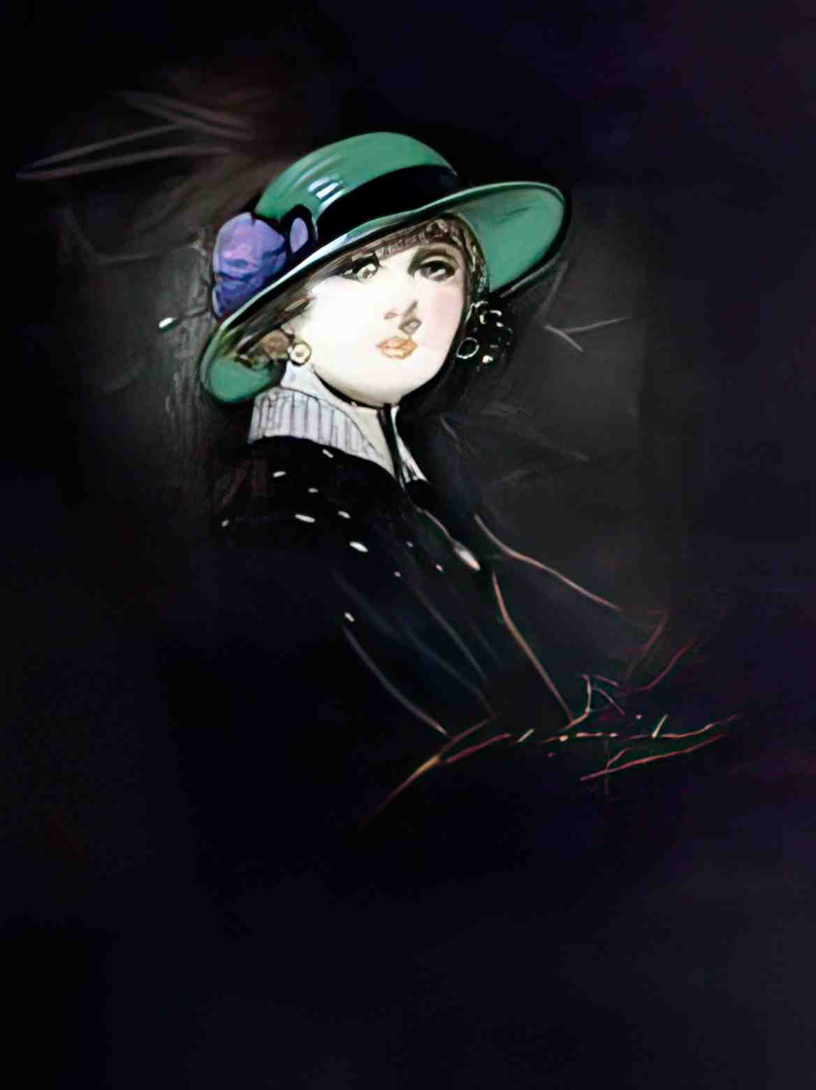SEAD1014, Girl In A Green H Advert A4 Photo Print