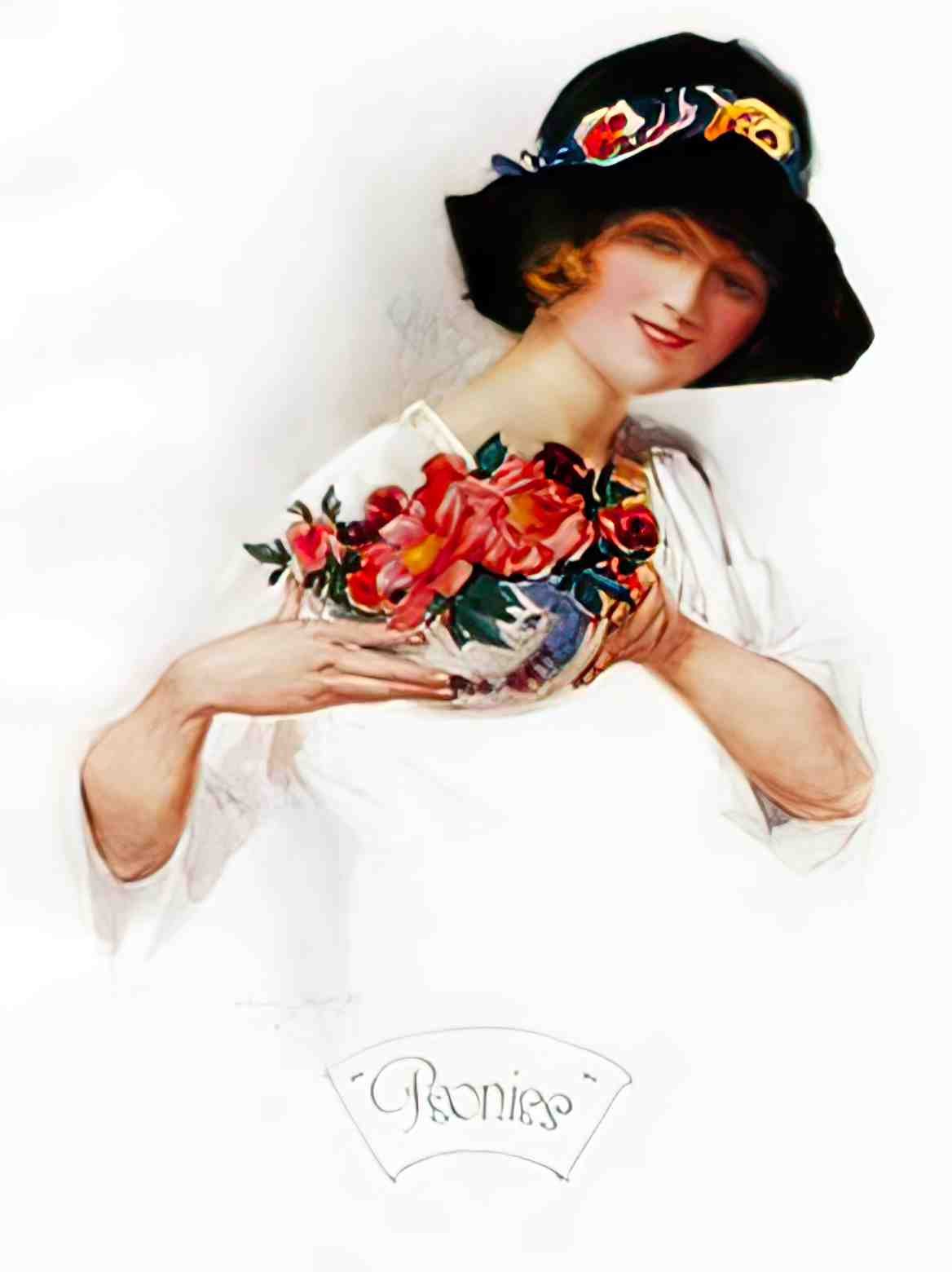 SEAD1016, Peonies, 1921  Advert A4 Photo Print