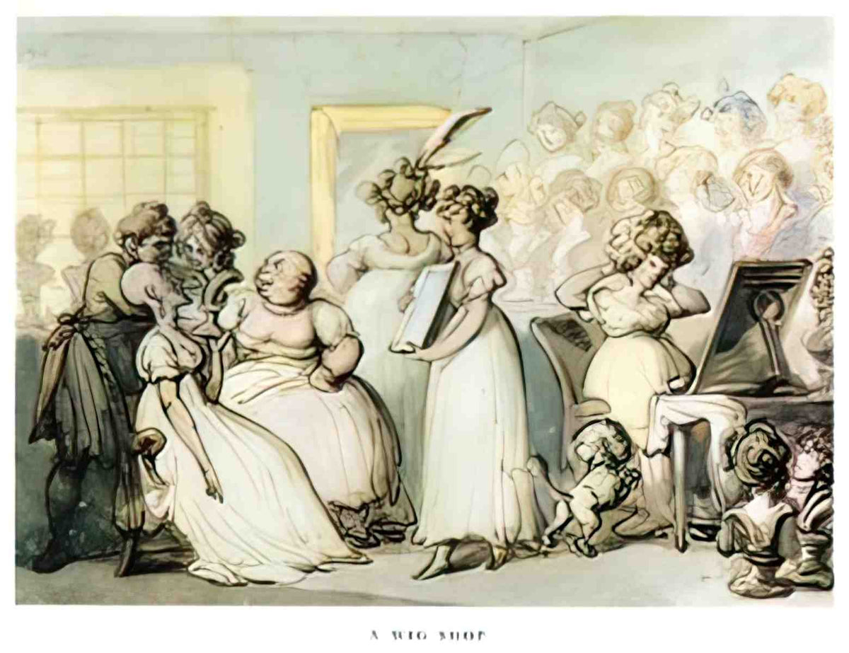 SEGE1023, Rowlandson, A Wig Advert A4 Photo Print
