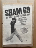 SHAM 69 1979 Punk Flyer A4 Photo Print