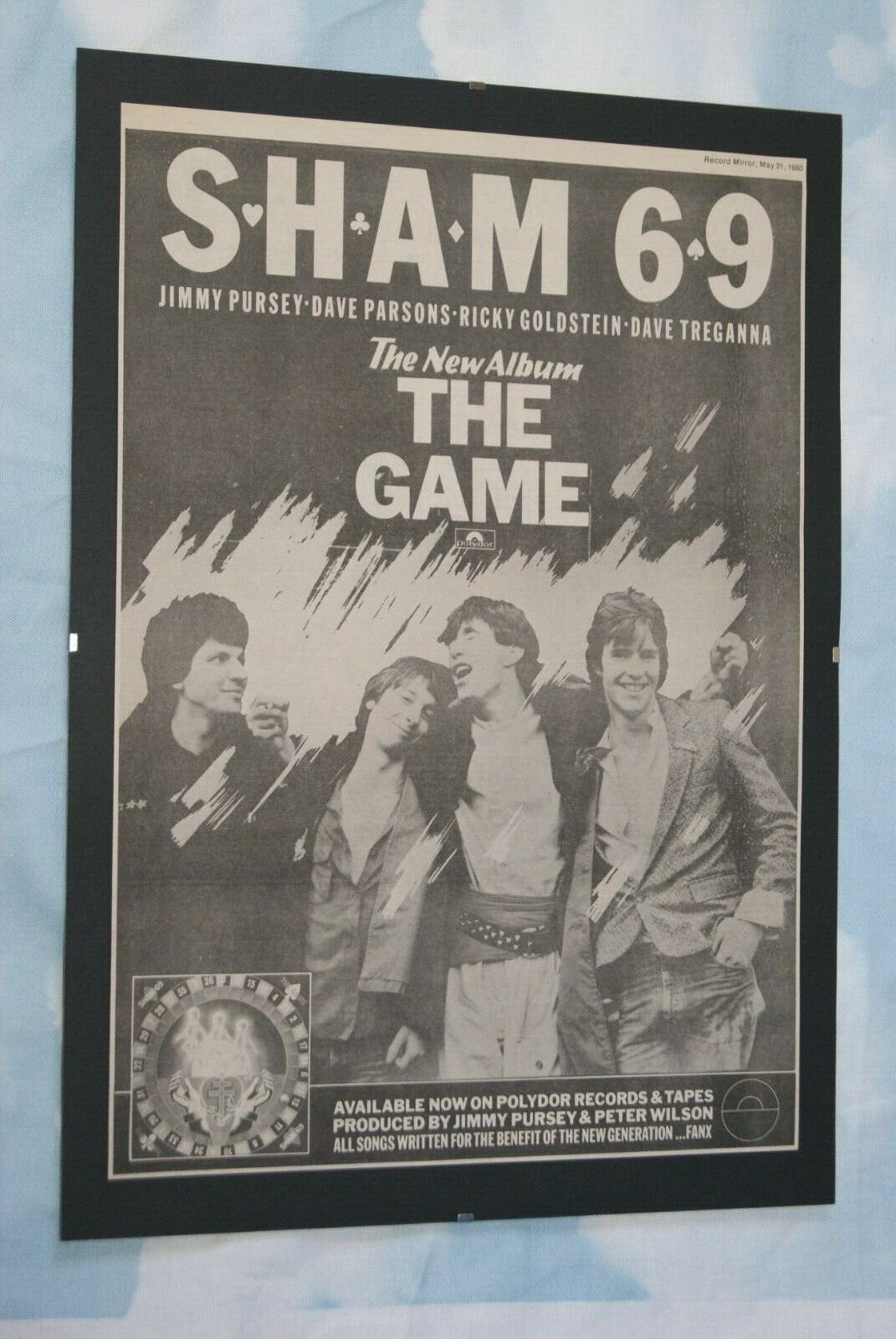 SHAM 69 1980 Punk Flyer A4 Photo Print
