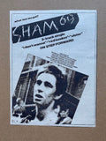 SHAM 69 I DON'T WANNA Punk Flyer A4 Photo Print