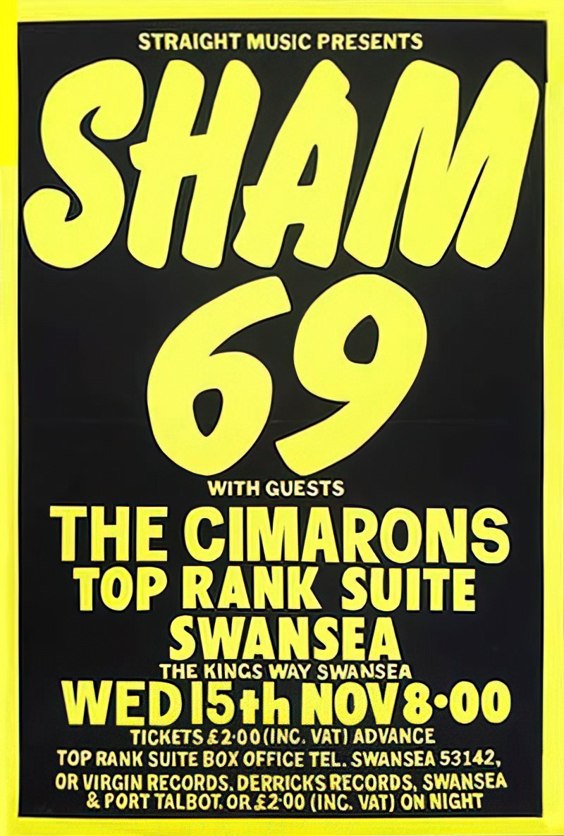SHAM69CARDIFFPOSTERSMALL(72) Punk Flyer A4 Photo Print