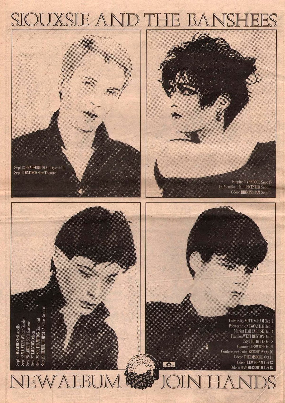 SIOUXSIE and the BANSHEES 1979 NME Join Hands Punk Flyer A4 Photo Print