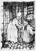 SKETCH Wind in the Willows Arthur Rackham She arranged the shawl with a professional fold, and tied the strings of the rusty bonnet under his chin  A4 Photo Print
