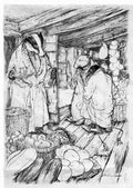 SKETCH Wind in the Willows Arthur Rackham The Badgers winter stores, which indeed were visible everywhere, took up half the room A4 Photo Print