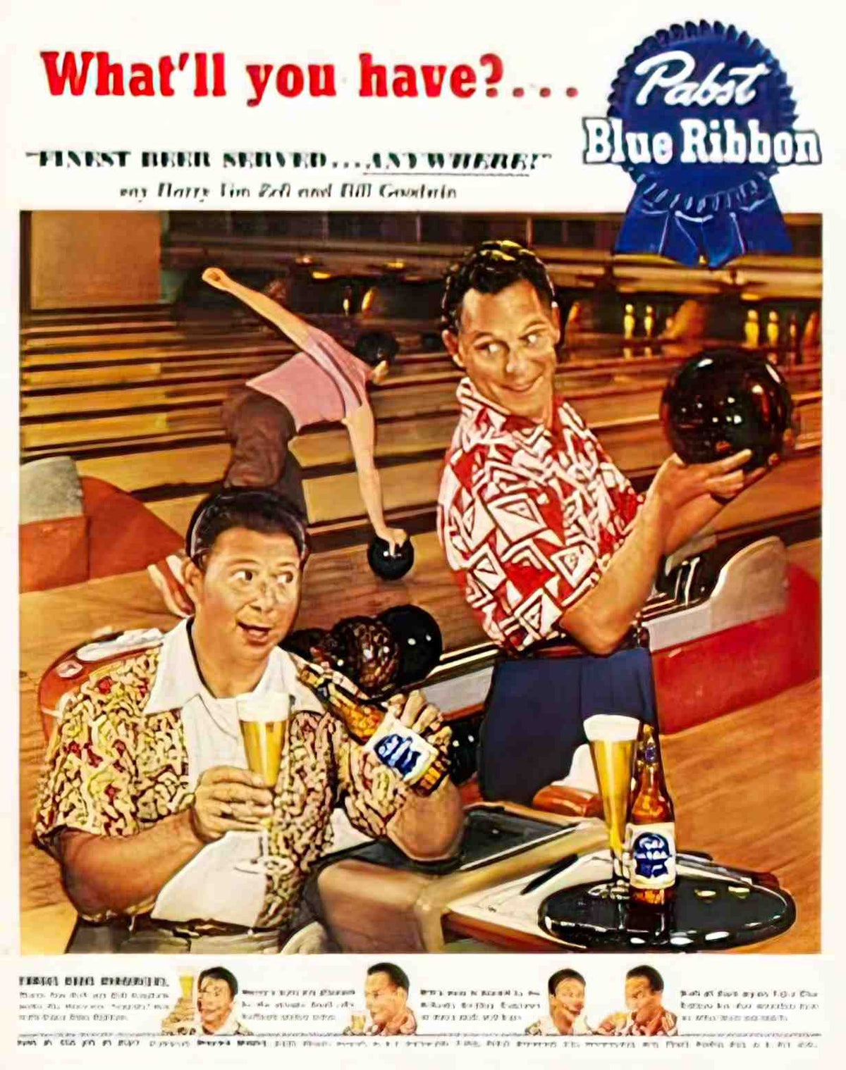 SPBW1002L, Pabst Beer, Bowl Advert A4 Photo Print