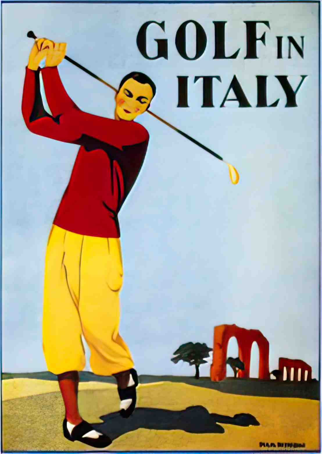 SPGF1061, Golf In Italy  Advert A4 Photo Print
