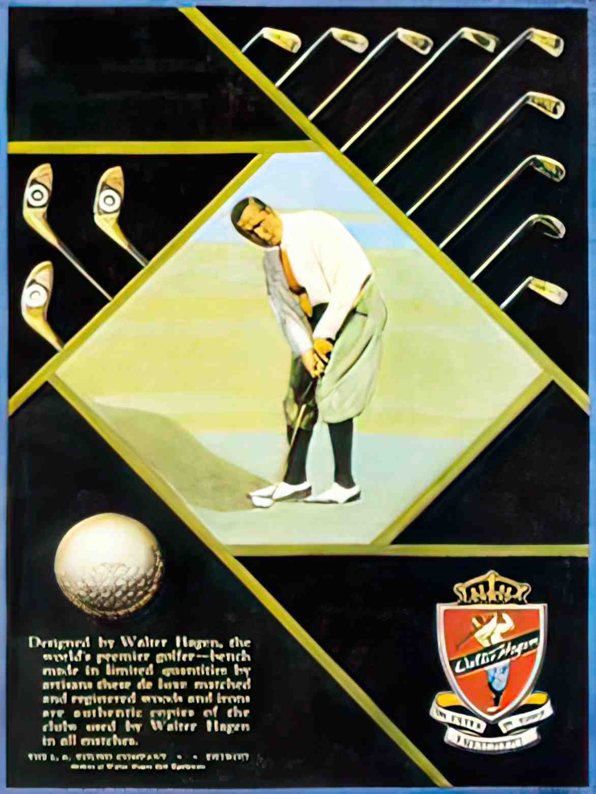 SPGF1130, Walter Hagen Golf Advert A4 Photo Print
