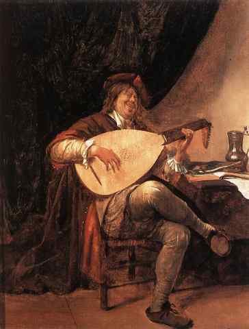 STEEN Jan Self Portrait As A Lutenist A4 Photo Print