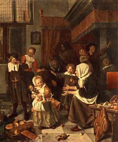 STEEN Jan The Feast Of St Nicholas A4 Photo Print