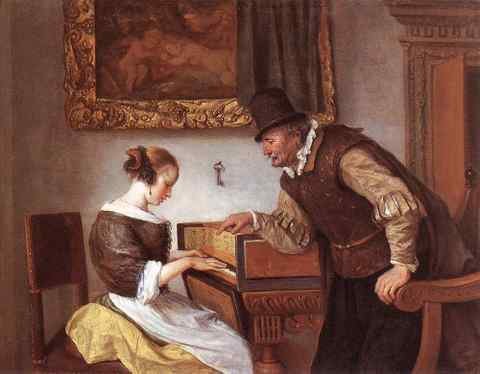 STEEN Jan The harpsichord Lesson A4 Photo Print