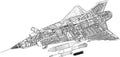 Saab 35 Draken cutaway A4 Photo Print