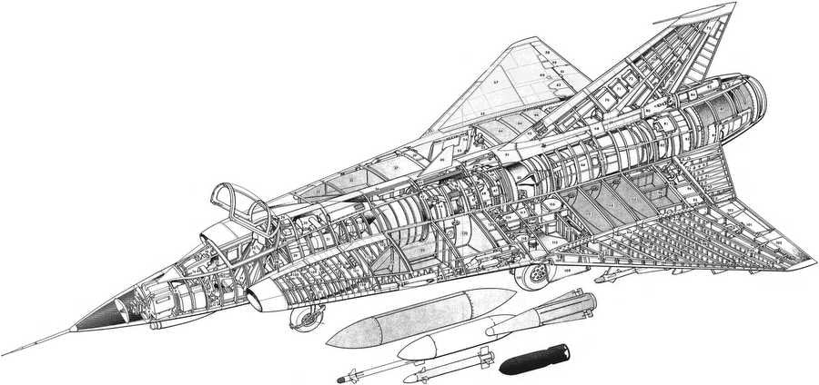 Saab 35 Draken cutaway A4 Photo Print