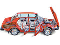 Saab 99 cutaway A4 Photo Print
