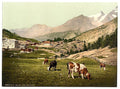 Saas Fee a landscape Valais Alps of Vintage A4 Photo Print