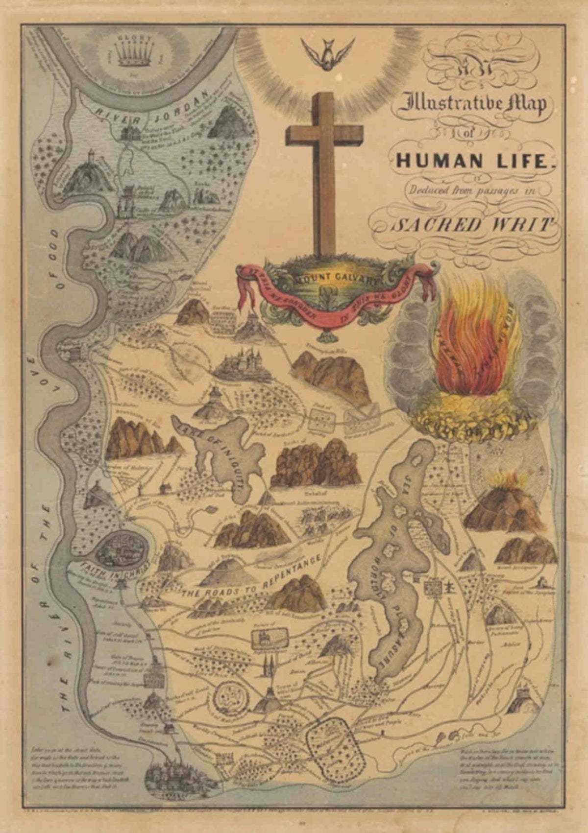 Sacred Map Life Vintage Retro Advert Poster
