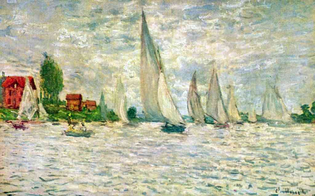 Sailboats Regatta In Argenteuil Monet A4 Photo Print