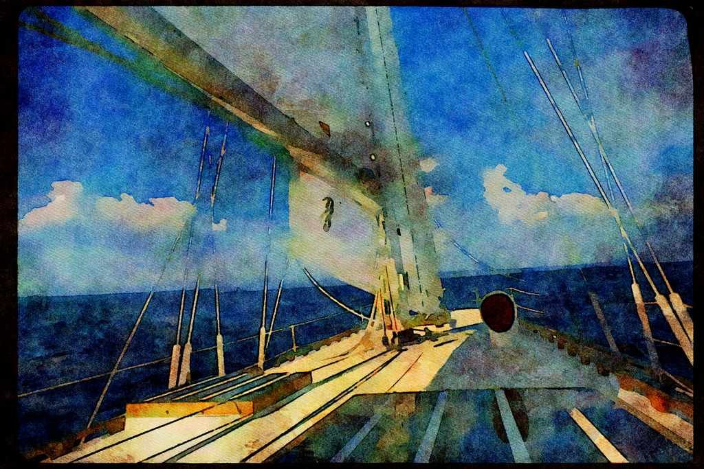 Sailboats Sail Sailing 007006 Under Sail A4 Limited Edition Watercolour Print
