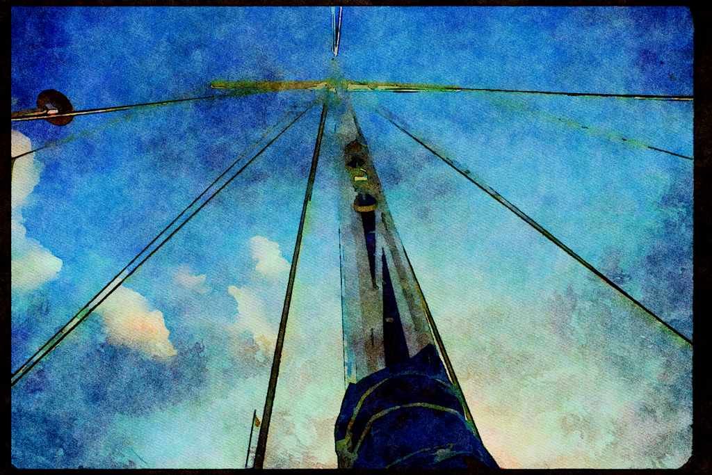 Sailboats Sail Sailing 007016 Mainsail Mast And Spreader A4 Limited Edition Watercolour Print
